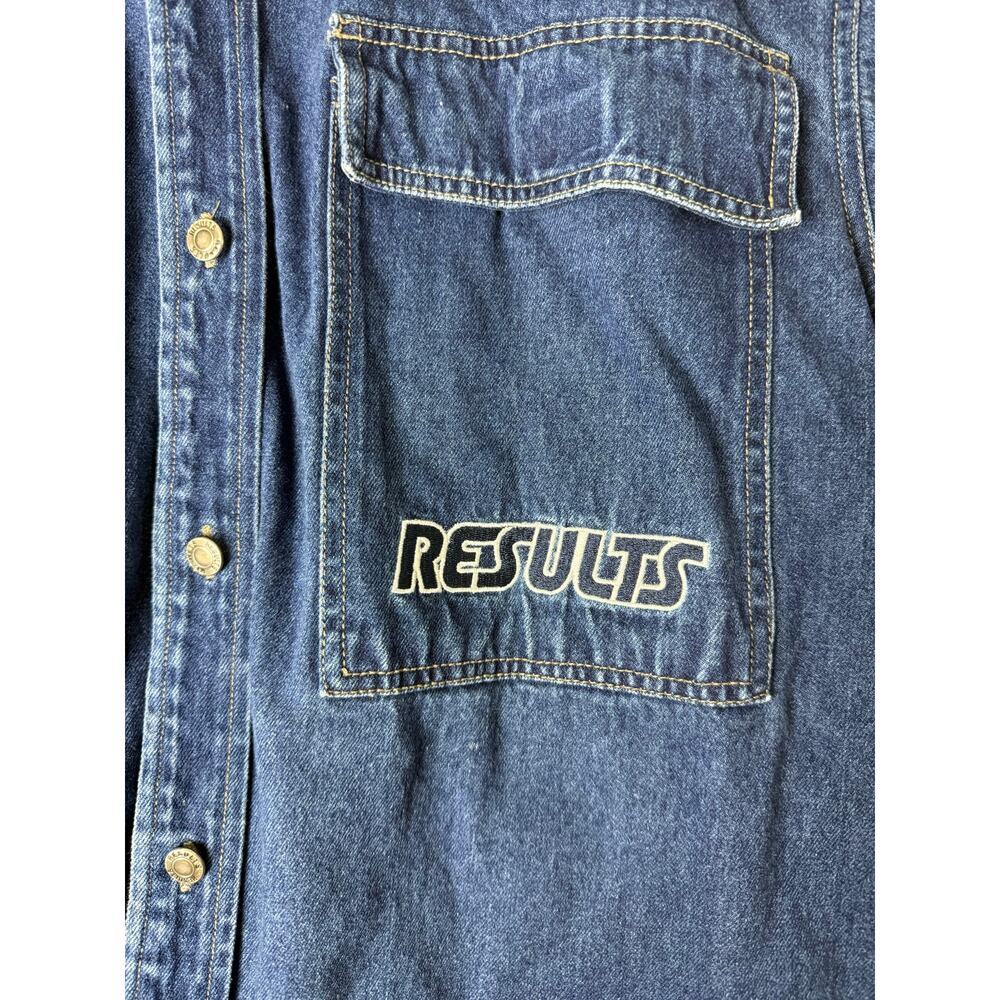 results jean mens  Vintage Blue Denim Jean Jacket - Size Medium - Picture 11 of 12